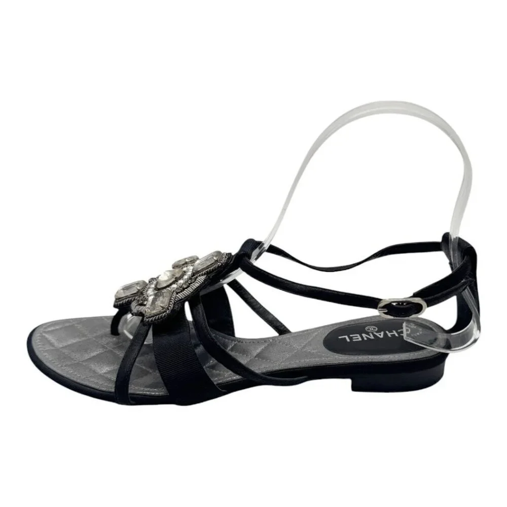 Chanel SS2006 Karl Lagerfeld Sandals T-Strap Byzantine Cross EU 37.5